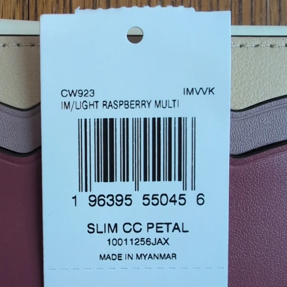 NWT Coach Petal Card Case Women's Leather Wallet